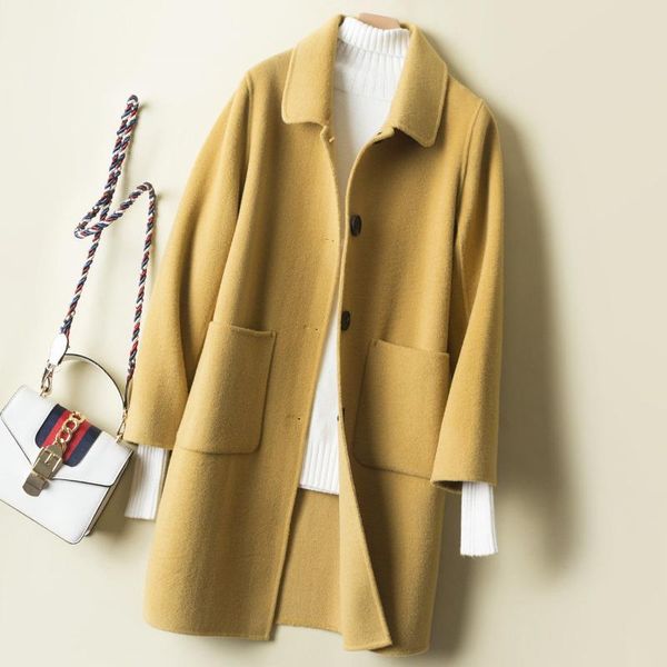 women's wool & blends women 2021 autumn winter casual loose coat jacket female woolen overcoat ladies elegant cashmere warm outerwear a, Black
women's wool & blends women 2021 autumn winter casual loose coat jacket female woolen overcoat ladies elegant cashmere warm outerwear a, Black