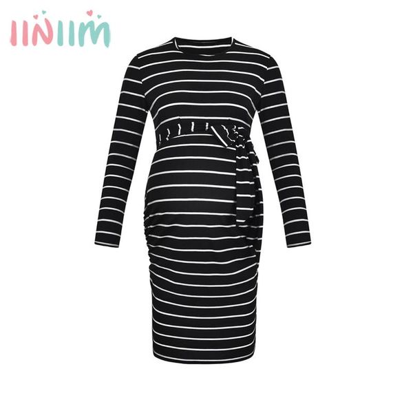 womens maternity bodycon casual stripe dress round neck long sleeve pregnant mother home for baby shower with waistband dresses, White
womens maternity bodycon casual stripe dress round neck long sleeve pregnant mother home for baby shower with waistband dresses, White