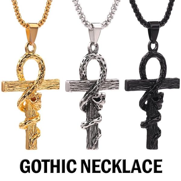 pendant necklaces gothic mens cross for men pendants egyptian ankh crux ansata snake charms punk choker gifts jewelry, Silver
pendant necklaces gothic mens cross for men pendants egyptian ankh crux ansata snake charms punk choker gifts jewelry, Silver