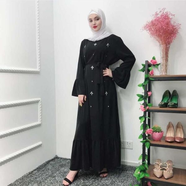 ethnic clothing hand made diamond beading muslim peignoir robes dubai fashion female full length ruffles abaya dress with belt, Red
ethnic clothing hand made diamond beading muslim peignoir robes dubai fashion female full length ruffles abaya dress with belt, Red