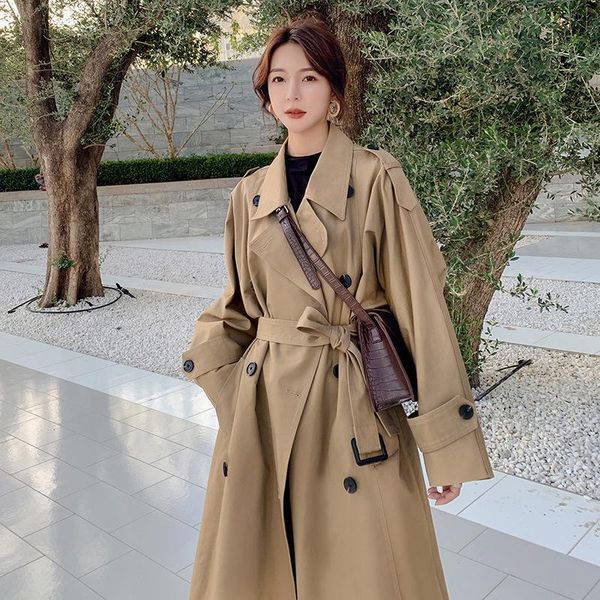 women's trench coats 2021 autumn women double breasted jacket female solid color coat ladies leisure windbreaker girls long section out, Tan;black
women's trench coats 2021 autumn women double breasted jacket female solid color coat ladies leisure windbreaker girls long section out, Tan;black