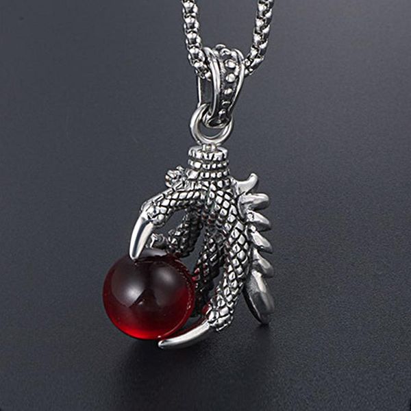 chains stainless steel classic black red dragon claw pendant necklace punk hip hop men women biker party jewelry gifts for boyfriend, Silver
chains stainless steel classic black red dragon claw pendant necklace punk hip hop men women biker party jewelry gifts for boyfriend, Silver