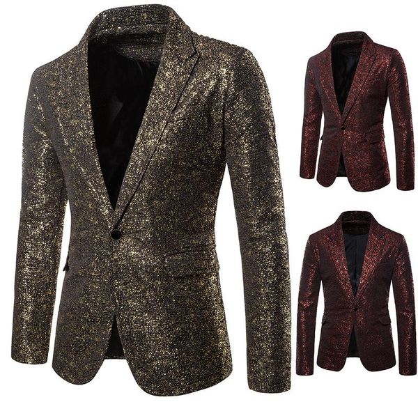 men's suits & blazers gold stamp folds design men costumes single button slim fit nightclub dress tuxedo stage singer jacket, White;black
men's suits & blazers gold stamp folds design men costumes single button slim fit nightclub dress tuxedo stage singer jacket, White;black