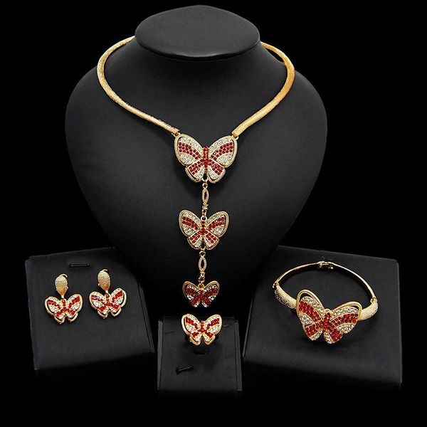 earrings & necklace fashion flower butterfly diamond temperament alloy four-piece jewelry set, Silver
earrings & necklace fashion flower butterfly diamond temperament alloy four-piece jewelry set, Silver