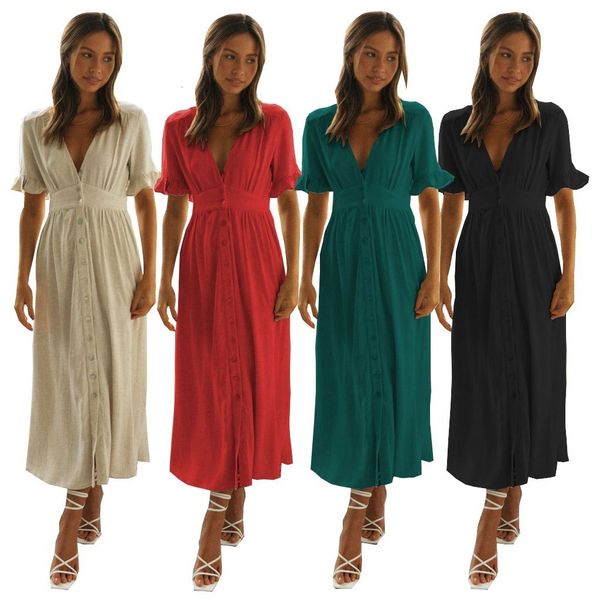 women's clothing dresses new summer women's v-neck button cotton lace short sleeve long dress, Black;gray
women's clothing dresses new summer women's v-neck button cotton lace short sleeve long dress, Black;gray