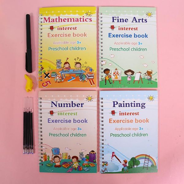 books of children's magic for kids, reusable 3d calligraphy copybooks english number lettering practice notepads, Purple;pink
books of children's magic for kids, reusable 3d calligraphy copybooks english number lettering practice notepads, Purple;pink