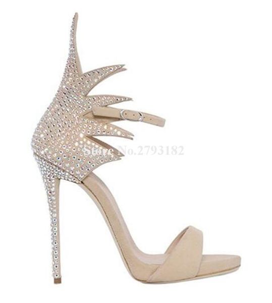 brand women fashion bling rhinestone black beige wing shaped thin heel sandals ankle wrap crystal high
brand women fashion bling rhinestone black beige wing shaped thin heel sandals ankle wrap crystal high
