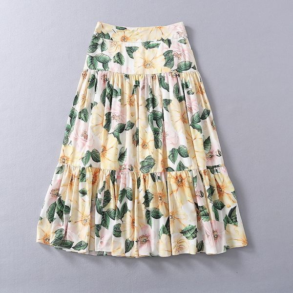 european and american women's clothing 2021 spring floral print fashion pleated yellow skirt 9qzf, Black
european and american women's clothing 2021 spring floral print fashion pleated yellow skirt 9qzf, Black