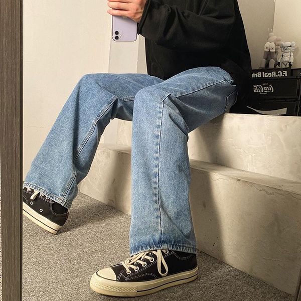 men's pants jeans for men straight korean style casual denim harajuku baggy oversize trousers male, Black
men's pants jeans for men straight korean style casual denim harajuku baggy oversize trousers male, Black