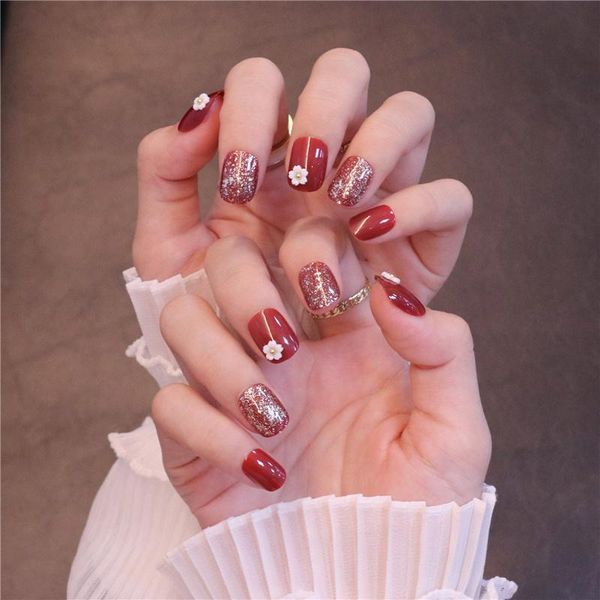 false nails 24pcs red flower shape wear short paragraph fashion manicure patch save time wearable nail dl, Red;gold
false nails 24pcs red flower shape wear short paragraph fashion manicure patch save time wearable nail dl, Red;gold