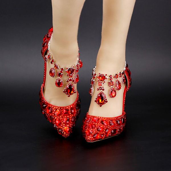 9cm high heels wedding shoes women pumps red crystal stiletto tassel ankle strap bridal pointed toe party ladies dress, Black
9cm high heels wedding shoes women pumps red crystal stiletto tassel ankle strap bridal pointed toe party ladies dress, Black