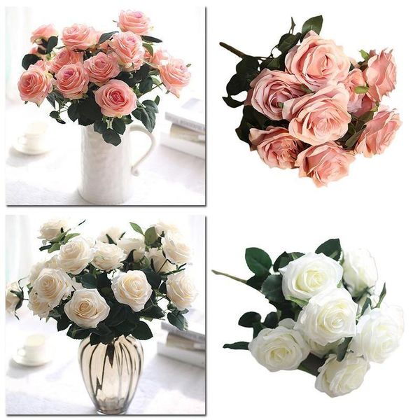 decorative flowers & wreaths 1 bouquet 10 heads french rose bouquets artificial silk wedding home party fake flower decor valentine's d
decorative flowers & wreaths 1 bouquet 10 heads french rose bouquets artificial silk wedding home party fake flower decor valentine's d
