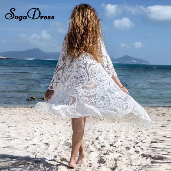 beach cover up women hollow out lace perspective bandage robes long sleeve bikini sarong cardigan women's swimwear, White;black
beach cover up women hollow out lace perspective bandage robes long sleeve bikini sarong cardigan women's swimwear, White;black