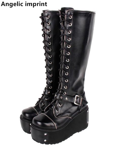 boots angelic imprint mori girl women punk motorcycle cool lady lolita shoes woman high trifle heels pumps zipper rivets 33-47, Black
boots angelic imprint mori girl women punk motorcycle cool lady lolita shoes woman high trifle heels pumps zipper rivets 33-47, Black