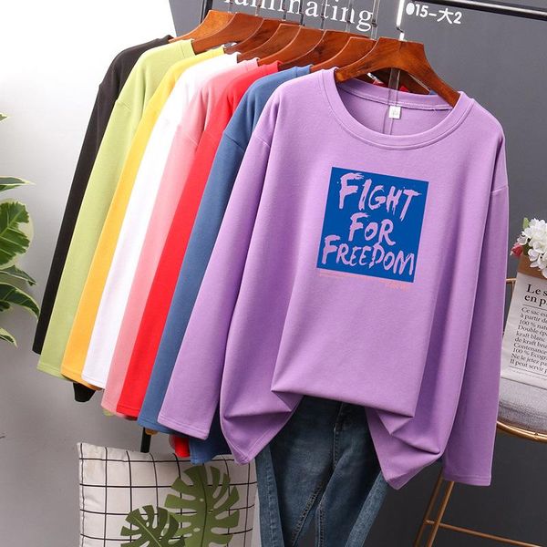 women's t-shirt casual loose harajuku t shirt women 2021 autumn letter print long sleeve plus size shirts fashion girls warm winter, White
women's t-shirt casual loose harajuku t shirt women 2021 autumn letter print long sleeve plus size shirts fashion girls warm winter, White