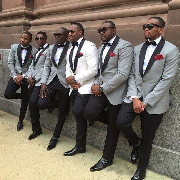 men's suits & blazers slim fit groom tuxedo white/light grey jacket+pants mens tuxedos with black lapel men custom made groom, White;black
men's suits & blazers slim fit groom tuxedo white/light grey jacket+pants mens tuxedos with black lapel men custom made groom, White;black