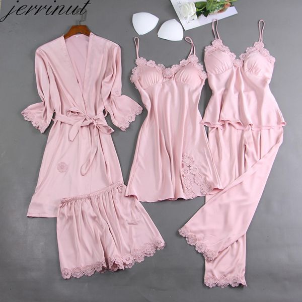 jerrinut 5pcs pajamas set silk satin womens lace nightwear pyjamas suit female lounge sleepwear with chest pads nighties, Black;red
jerrinut 5pcs pajamas set silk satin womens lace nightwear pyjamas suit female lounge sleepwear with chest pads nighties, Black;red