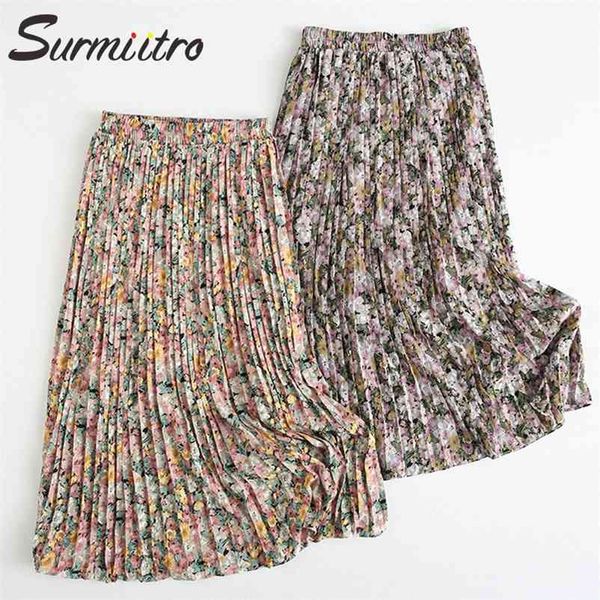 long pleated skirt women spring summer korean elegant purple floral high waist sun school maxi female 210421, Black
long pleated skirt women spring summer korean elegant purple floral high waist sun school maxi female 210421, Black