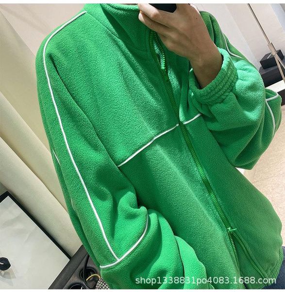 women's jackets style european and american fashion trendy brand polar fleece green loose jacket for men women the same, Black;brown
women's jackets style european and american fashion trendy brand polar fleece green loose jacket for men women the same, Black;brown