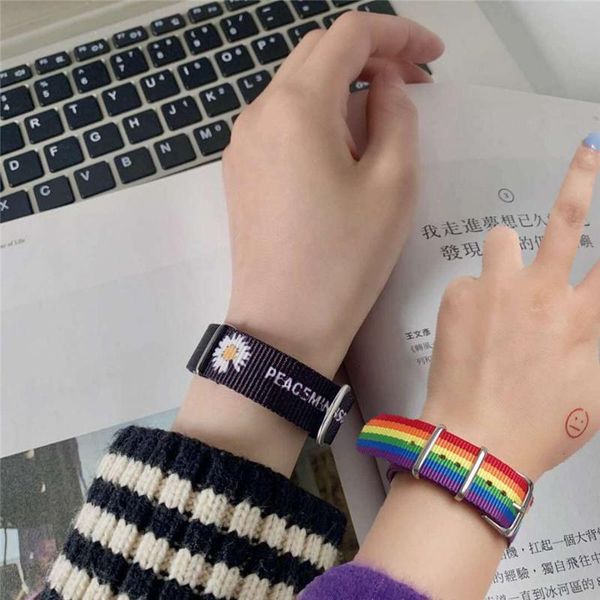 bangle daisy strap bracelets for couple rainbow wristband women bangles adjustable cotton linen charm straps fashion jewelryaccessories, Black
bangle daisy strap bracelets for couple rainbow wristband women bangles adjustable cotton linen charm straps fashion jewelryaccessories, Black