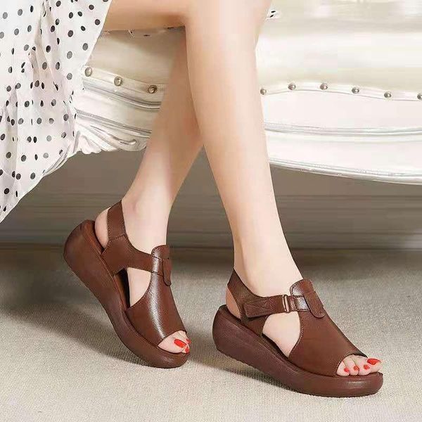 dress shoes fish mouth sandals women's 2021 summer hollow national wind joker platform rome ladies soft-soled casual heels women, Black
dress shoes fish mouth sandals women's 2021 summer hollow national wind joker platform rome ladies soft-soled casual heels women, Black