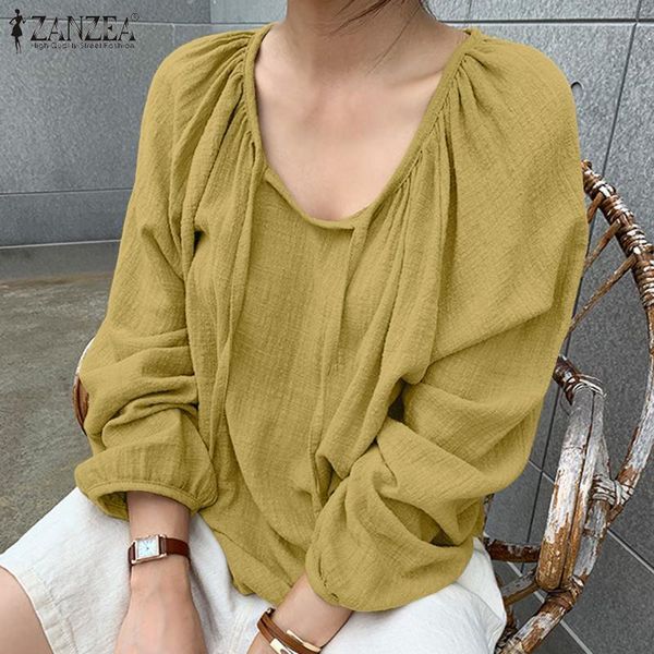 women's blouses & shirts oversize puff sleeve fashion spring casual lace up v neck tunic female solid pleated chemise, White
women's blouses & shirts oversize puff sleeve fashion spring casual lace up v neck tunic female solid pleated chemise, White