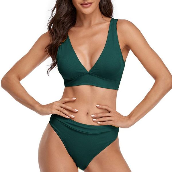 women's swimwear solid bikini set women ribbed v neck swimsuit high waist back buckle push-up brazilian female bathing suit a50, White;black
women's swimwear solid bikini set women ribbed v neck swimsuit high waist back buckle push-up brazilian female bathing suit a50, White;black