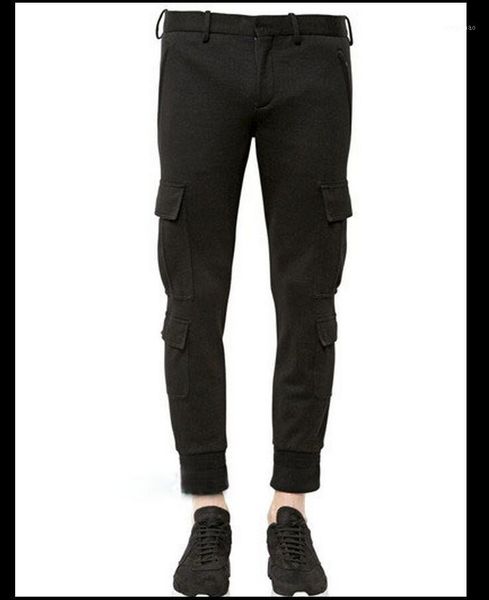 men clothing multi-pocket pants received knitted slim tooling ankle length trousers skinny costumes men's, Black
men clothing multi-pocket pants received knitted slim tooling ankle length trousers skinny costumes men's, Black