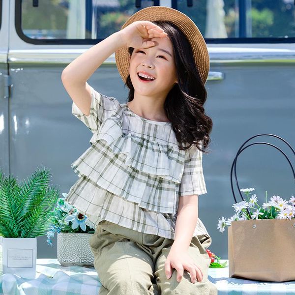 ruffles blouses for little big girls plaid cotton short sleeve shirts kids clothing children summer blouse girl, White;black
ruffles blouses for little big girls plaid cotton short sleeve shirts kids clothing children summer blouse girl, White;black