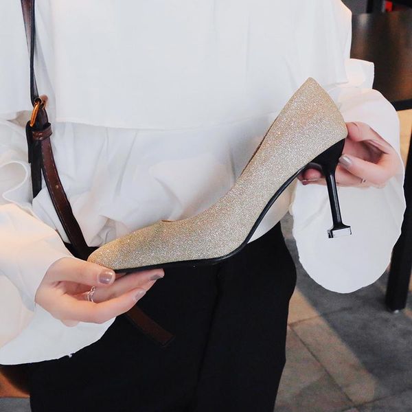 dress shoes pointy silver high heels women's stiletto autumn winter 2021 versatile french girl bridesmaid wedding, Black
dress shoes pointy silver high heels women's stiletto autumn winter 2021 versatile french girl bridesmaid wedding, Black