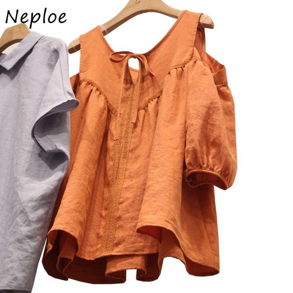 women's blouses & shirts neploe summer hollow out women strapless tie round neck short sleeve blusas de mujer fashion temperament doll, White
women's blouses & shirts neploe summer hollow out women strapless tie round neck short sleeve blusas de mujer fashion temperament doll, White