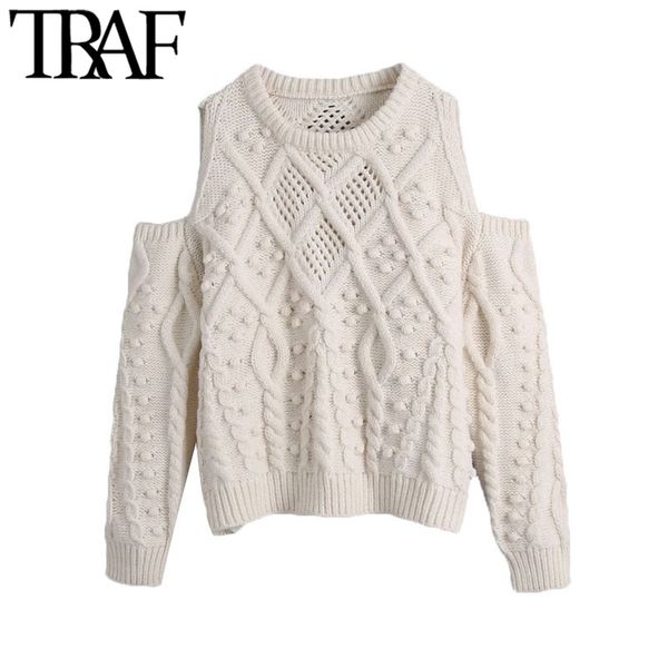 traf women fashion bobble appliques hollow out knitted sweater vintage o neck long sleeve female pullovers chic 210415, White;black
traf women fashion bobble appliques hollow out knitted sweater vintage o neck long sleeve female pullovers chic 210415, White;black