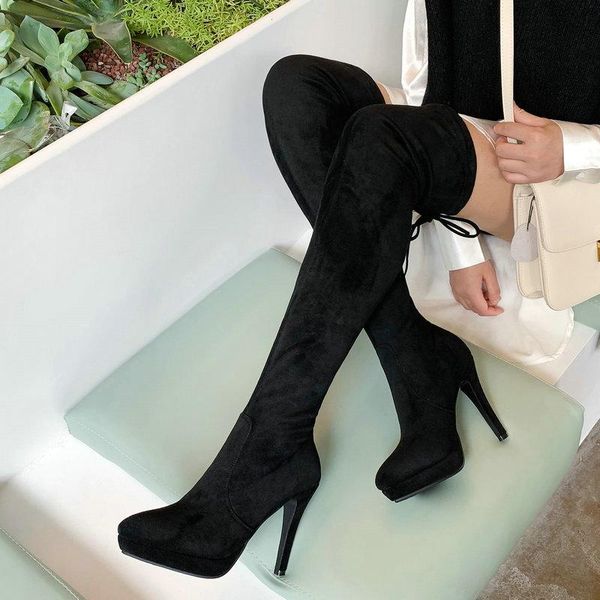 boots black gray faux suede platform stiletto thigh high for women heel over the knee woman pointed toe stretch
boots black gray faux suede platform stiletto thigh high for women heel over the knee woman pointed toe stretch