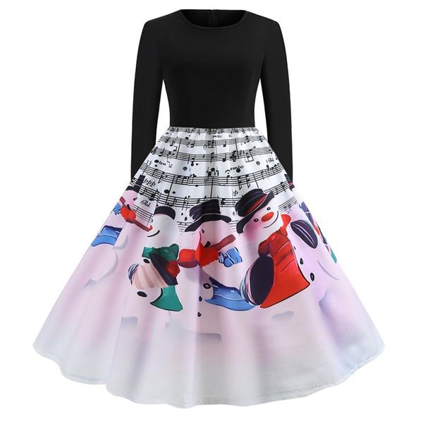 casual dresses women vintage print winter snowman christmas dress long sleeve elegant swing party plus size robe, Black;gray
casual dresses women vintage print winter snowman christmas dress long sleeve elegant swing party plus size robe, Black;gray