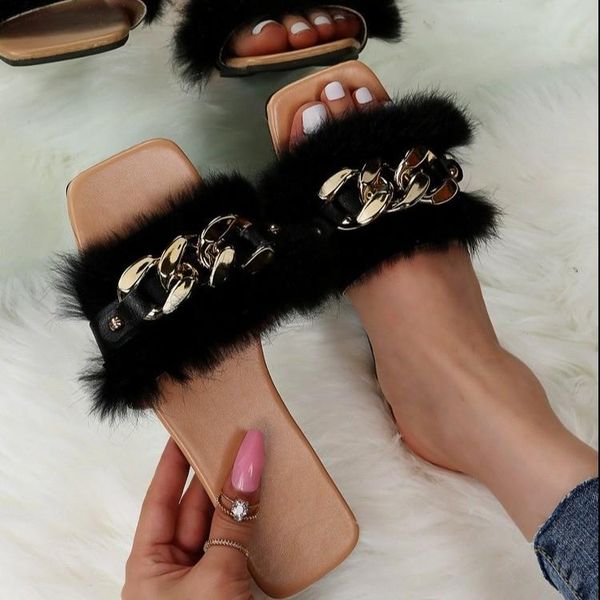 slippers metal 2021 summer plush fashion open toe solid color womens sandals chain outdoor casual women shoes plus size, Black
slippers metal 2021 summer plush fashion open toe solid color womens sandals chain outdoor casual women shoes plus size, Black