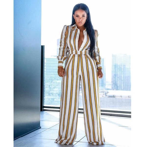 women's jumpsuits & rompers elegant vertical striped print women jumpsuit casual long sleeve turn down collar wide leg pants female bod, Black;white
women's jumpsuits & rompers elegant vertical striped print women jumpsuit casual long sleeve turn down collar wide leg pants female bod, Black;white