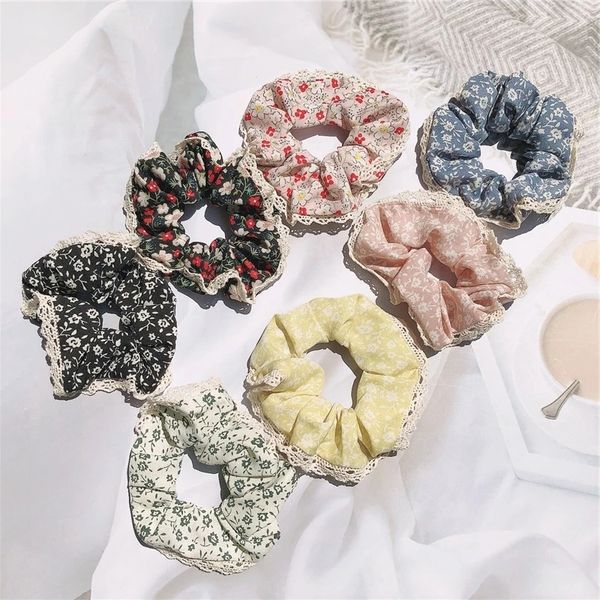new simple small fresh floral fabric lace large intestine hair ring fashion sweet girl women's country style hair accessories, Slivery;white
new simple small fresh floral fabric lace large intestine hair ring fashion sweet girl women's country style hair accessories, Slivery;white