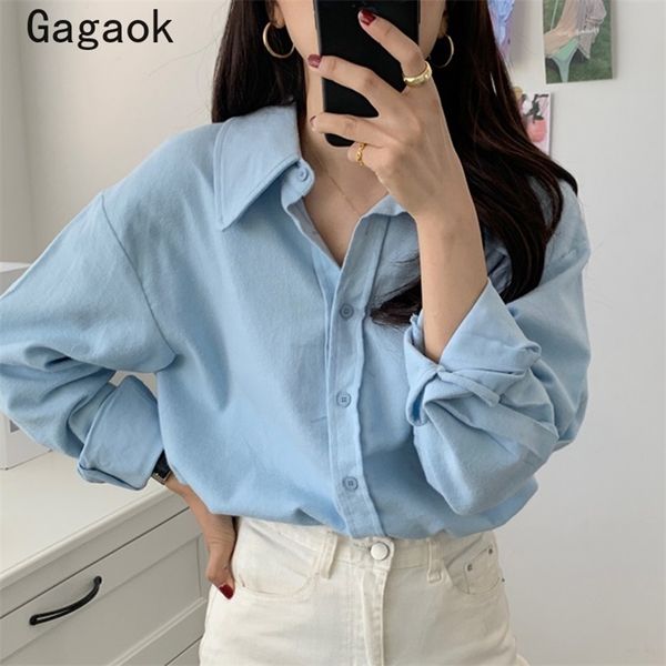 blouse women office lady spring autumn solid lapel full simple shirts loose casual korean chic fashion blouses 210531, White
blouse women office lady spring autumn solid lapel full simple shirts loose casual korean chic fashion blouses 210531, White