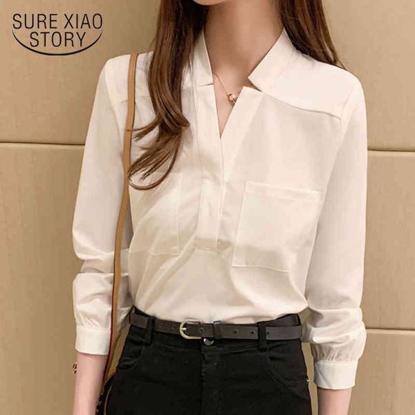 korean style summer blusas mujer de moda white long sleeve chiffon blouse v-neck women shirt 8968 50 210415
korean style summer blusas mujer de moda white long sleeve chiffon blouse v-neck women shirt 8968 50 210415