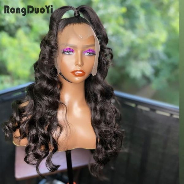 synthetic wigs rongduoyi high temperature fiber lace front wig long balck for women body wave part daily used, Black
synthetic wigs rongduoyi high temperature fiber lace front wig long balck for women body wave part daily used, Black