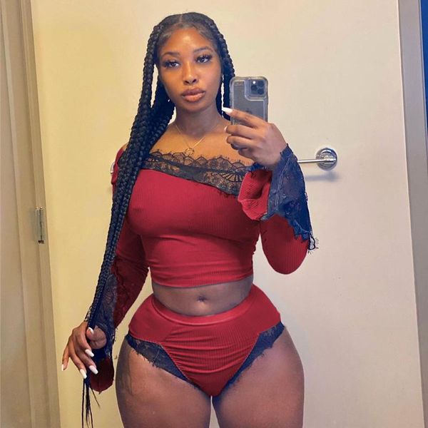 women's tracksuits hirigin women ribbed two piece set off shoulder lace patchwork long sleeve tee shirts+skinny shorts summer casual ou, Gray
women's tracksuits hirigin women ribbed two piece set off shoulder lace patchwork long sleeve tee shirts+skinny shorts summer casual ou, Gray
