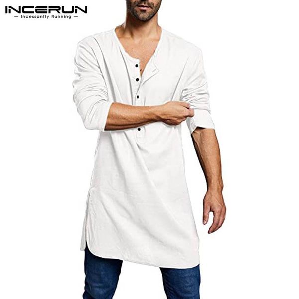 men solid color t shirt long sleeve button up loose casual mens shirts 2021 fashion streetwear chic camiseta masculina incerun men's t-, White;black
men solid color t shirt long sleeve button up loose casual mens shirts 2021 fashion streetwear chic camiseta masculina incerun men's t-, White;black