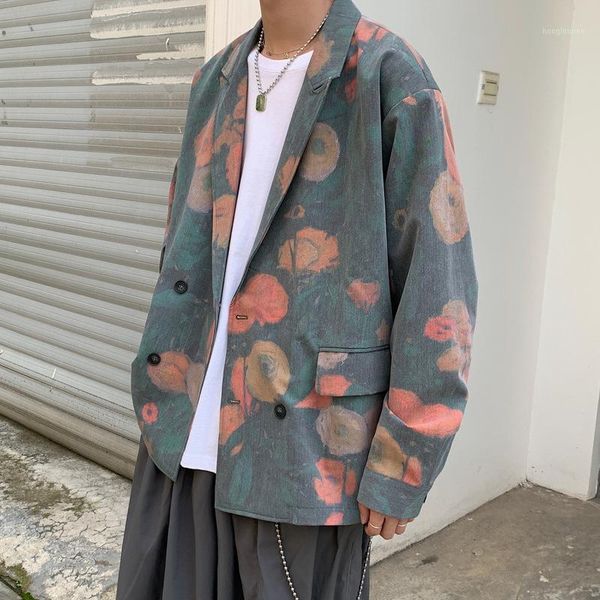 men's suits & blazers design sense color jacket spring autumn japanese harajuku street flower suit trend loose casual, White;black
men's suits & blazers design sense color jacket spring autumn japanese harajuku street flower suit trend loose casual, White;black