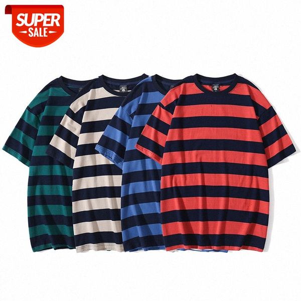 original summer striped short-sleeved t-shirt casual wild loose male couple simple round neck #gh9w, White;black
original summer striped short-sleeved t-shirt casual wild loose male couple simple round neck #gh9w, White;black