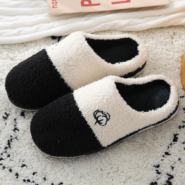 winter fluffy slipper women home soft worm black slippers couple casual flat shoes big size t154
winter fluffy slipper women home soft worm black slippers couple casual flat shoes big size t154