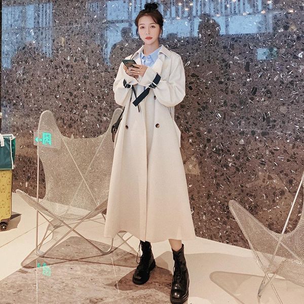 women's trench coats windbreaker long big size spring autumn ladies coat korean loose temperament simplicity fashion cloak female, Tan;black
women's trench coats windbreaker long big size spring autumn ladies coat korean loose temperament simplicity fashion cloak female, Tan;black