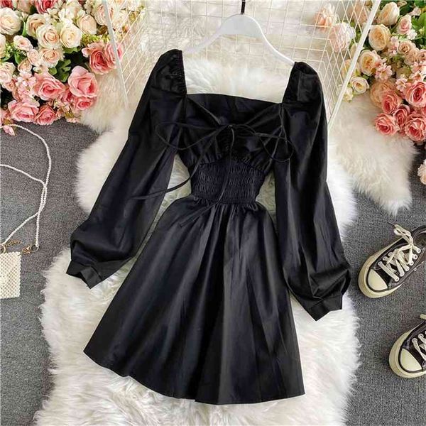 autumn style fashion temperament puff sleeves waist slimming folds hanging neck square a-line dress uk633 210507, Black;gray
autumn style fashion temperament puff sleeves waist slimming folds hanging neck square a-line dress uk633 210507, Black;gray