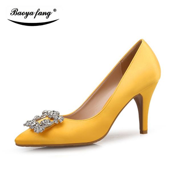 arrival yellow and pink crystal buckle shallow mouth pumps woman high heels 7cm pointed toe bride wedding shoes dress, Black
arrival yellow and pink crystal buckle shallow mouth pumps woman high heels 7cm pointed toe bride wedding shoes dress, Black