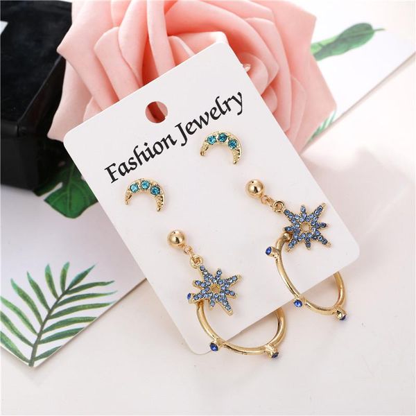 blue crystal moon star stud earrings set 2021 jewelry for women female girl geometric oorbellen accessories, Golden;silver
blue crystal moon star stud earrings set 2021 jewelry for women female girl geometric oorbellen accessories, Golden;silver