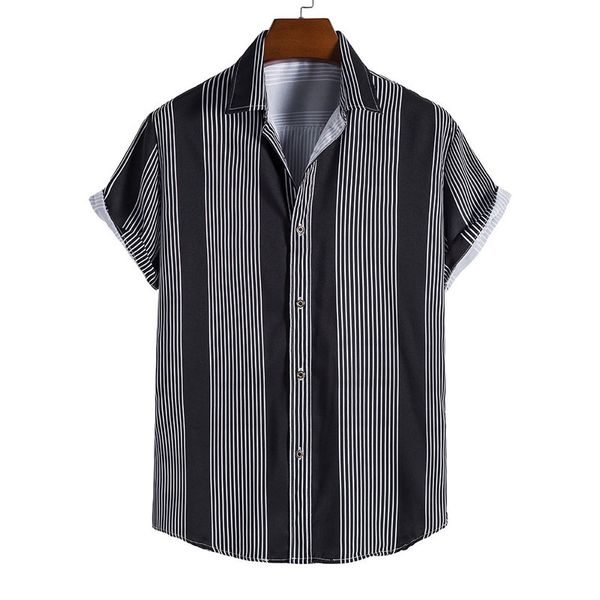 black and white striped design hawaiian style men's short-sleeved shirt geometric printing party beach daily casual lapel, White;black
black and white striped design hawaiian style men's short-sleeved shirt geometric printing party beach daily casual lapel, White;black